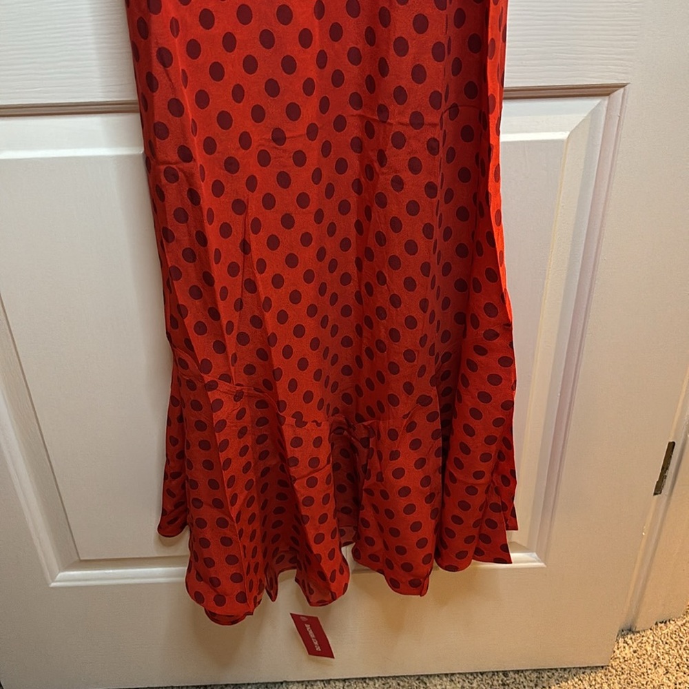 NWT REALISATION The Allegra Silk Polka Dot Maxi Dress in Aura (red) sz XS - Picture 3 of 12